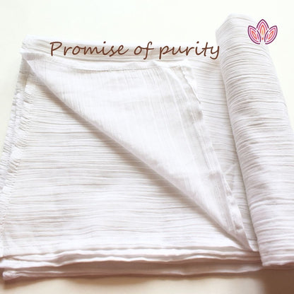 Pure White 100% Cotton Swaddler Wrap for Newborn Baby 100 cm by 100 cm - Gaabaa